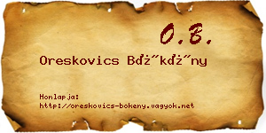 Oreskovics Bökény névjegykártya